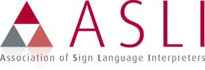 Logo for ASLI members who are BSL sign language interpreters